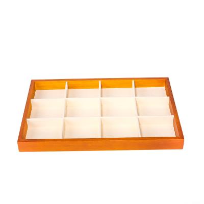 China Attractive Cheap Square Fashion Square Pallets Bracelet Jewelry Stand Ring Necklace Earring Brand Wooden Jewelry Display Shelf for sale