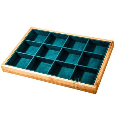 China Attractive Custom Cheap Jewelry Display Trays For Ring Earrings Necklace Pendant Stackable Bamboo Jewelry Tray for sale