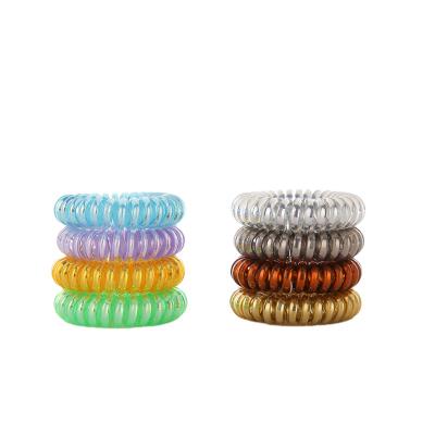 China 2021 Fashion MOCIRCLE 2021 Premium Quality Plastic Hair Metallic Hair Ties Wholesale Telephone Cord Hair Tie From China for sale