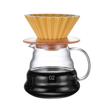 China Colorful V60 Viable Drip Coffee Bartender Ceramic V Shaped Brewer Dripper With Wooden Cup Holder for sale