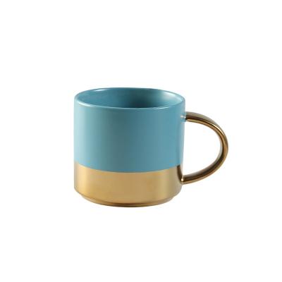 China 510ml 410ml Coffee Mug Milk Mug Viable Nordic Luxury Creative Ceramic Tea Mug With Gold Handle for sale