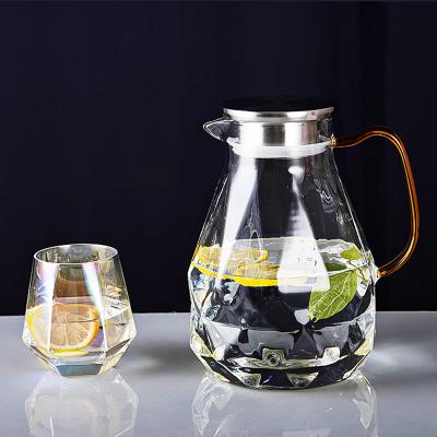 China WITH LID Crystal Clear Wholesale Gallon Glass Water Pitcher Jug for sale