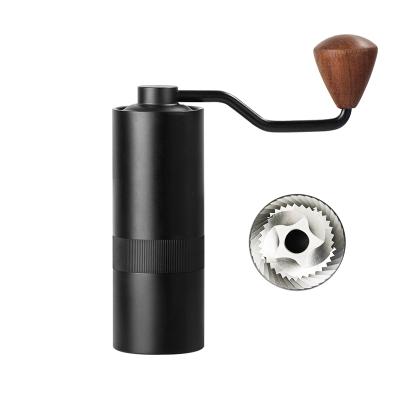 China WITH LID Tender Stanless Coffee Grinder French Press Ceramic Steel Coffee Bean Mill With Wood Hand for sale