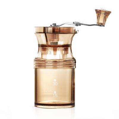 China WITH LID Acrylic Coffee Espresso Drip French Press Turkish Brew Manual Coffee Bean Grinder for sale