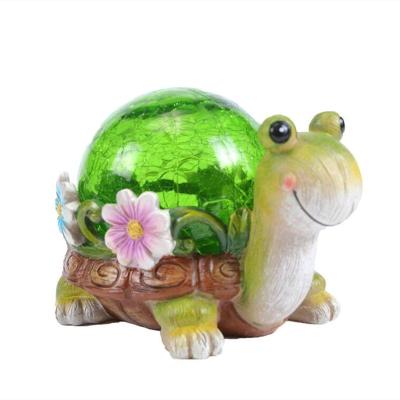 China Resin Solar Turtle Garden Lights Resin Miniature Solar Turtle Sculpt Outdoor Solar Garden Decoration Lights for sale