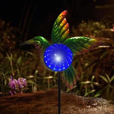 China Humming Bird Solar Tunnel Lights Outdoor Solar Lighted Stake Led Hummingbird With Solar Tunnel Lights Metal Art Garden Decoration for sale