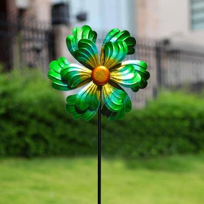 China Europe Wind Spinner Flower Regular Figure Kinetic Spinner Easy Spinner For Outdoor Metal Sculpture Stake for sale