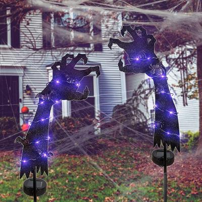 China Solar Hand Halloween Pathway Lights Outdoor Solar Powered Halloween Hand Pathway Lights Solar LED Ghost Yard Decorations for sale