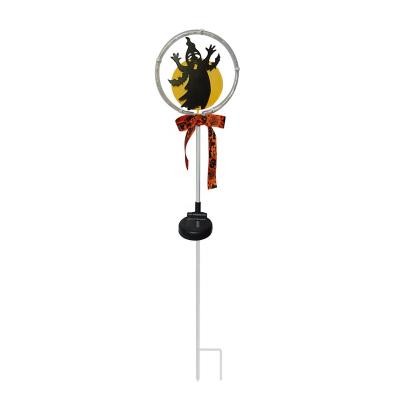 China Halloween Metal Ghost Solar Stake Holloween Metal Ghost Outdoor Solar Powered Garden String Light Stake for sale