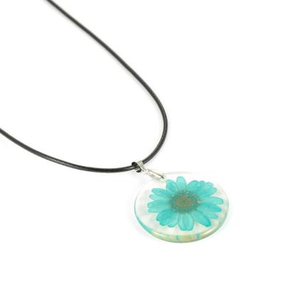 China China Fashion Handmade Jewelry Pressed Resin Flower Teardrop Necklace 2022 for sale