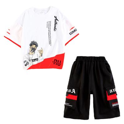 China 2021 new summer casual kids little boy boutique clothing urban T-shirt and shorts 2pcs suit sets for sale