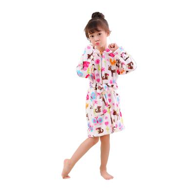 China Wholesale Thermal Soft Long Sleeve Coral Fleece Kids Bathrobe Girls Pajamas Girls Sleepwear for sale