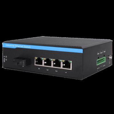 China Monitoring 4+1 Port 9V 12V 24V 48V Din Rail Outdoor Mini Gigabit Ethernet Industrial Network Switch for sale