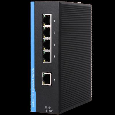 China Mini 10 100 1000M Left Rail Left Side Outdoor 5 Gigabit PoE RJ45 9V 12V 24V 48V Din Industrial Ethernet Network Switch for sale