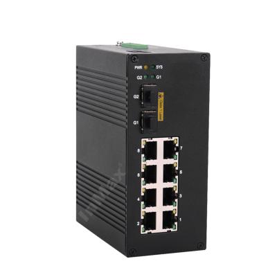 China Support PoE IP Cameras 10 Poe Port Switch 10 100 1000mbps Smart Mini DIN Rail Full Gigabit Industrial PoE Ethernet Switch for sale