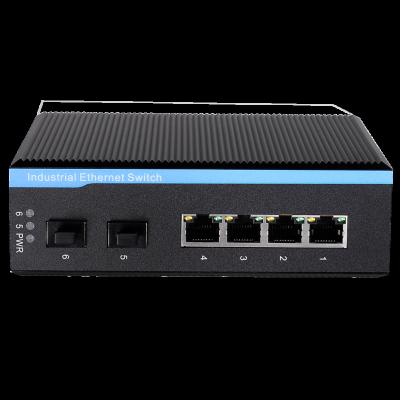 China 6 Port 10/100/1000M Ethernet Switch with 4 Port RJ45 and 2 Gigabit SFP Port 12G Switches for sale