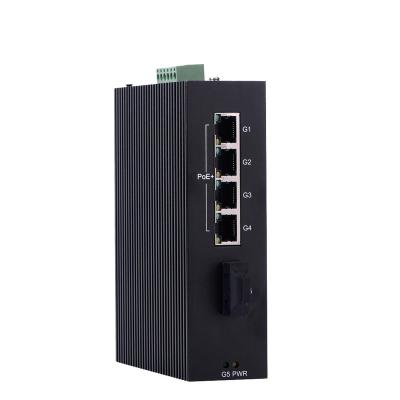 China Port 5 port 48vdc poe fiber optic Ethernet switch media converter port POE 4 switch for sale