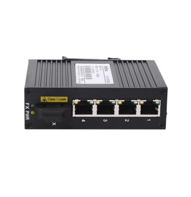 China High Speed ​​Fiber Optic Equipment 4 Port 5 Port Fiber To Ethernet Converter IP40 Protection Industrial Networking Switch for sale