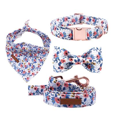 China Amazon 2022 Custom Luxury Fashion Nylon Adjustable Dog Collar and Leash Set for sale