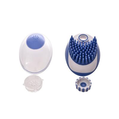 China Amazon Viable Hot Selling Soft Pet Bath Massage Brush Grooming Brush Hair Cleaning Shampoo Dispenser for sale