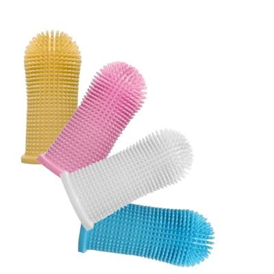 China Sustainable Hot Selling Finger Toothbrush Pet Soft 360 Degree Dogs Cats Teeth Cleaning Brush for sale