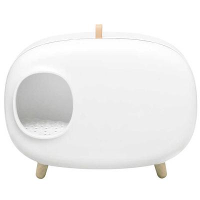 China Hot Selling Modern Cat Litter Plastic Cat Toliet Box with Poop Bag and Scooper Bin for sale