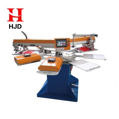 China Garment Shops Supplier 2 Good Colors Rrotary Automatic Screen Printing Machine for sale