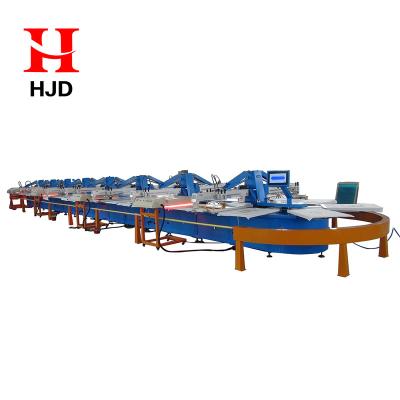 China Oval Automatic Garment Shops 16 Colors Screen Printing Machine For T Shirt And Textile for sale