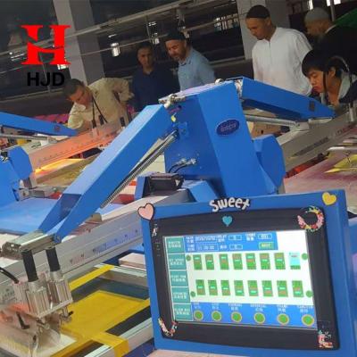 China Automatic Carousel Oval Textile T-shirt Screen Printing Machine Garment Stores 12 Colors Printing On Sale Apparel Printing for sale