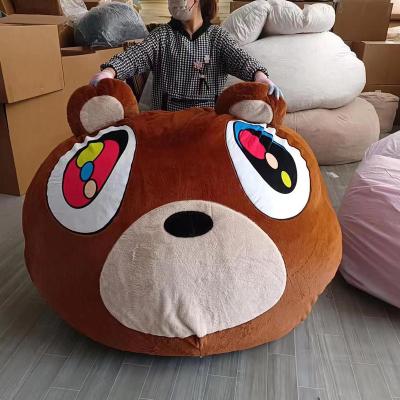 China Soft Kanye West Bear Plush Furniture Fat Sack Beanbag High Quality Lazy Big Bean Bag Cover Unfilled Luxury Sofa Bean Bag With Filling for sale