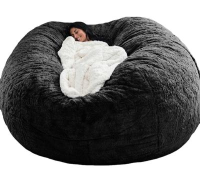 China Soft Best Classy Comfortable Fur Sponge Black Teddy Soft Custom Bean Bag Cover Of Beans Chair Giant Bean Bag Couch Luxury For Adults for sale