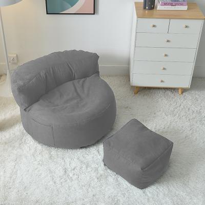 China Removable Cover Tatami Bean Bags Lazy Sofa With Ottoman Living Room Home Furniture Comfortable Washable Fabric Cover Single Seat Sofa Chair for sale