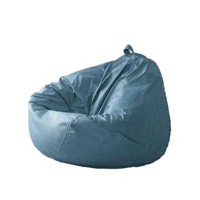 China Removable Cover Indoor/Outdoor Bean Bag Furniture Cover Blue Pouf Seat Cushions, Round Bean Bag Chair Lounger for sale