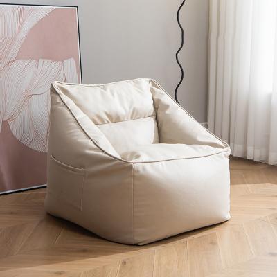 China Removable Cover Leathairer Beanbag Chair Living Room Bedroom Furniture Beanbag Sofa Covers for sale