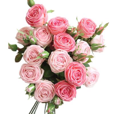 China Beautiful Artificial Flower FL1018 Rose Single Touch Decorative Flower Rose Artificial Flowers For Home Wholesale Colorful Wedding Real Silk Decor for sale