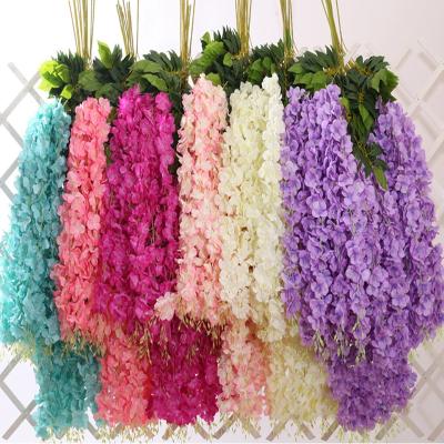 China Beautiful Artificial Flower FL2802 Decorative Artificial Flowers Wholesale Colorful Wisteria Wedding Wedding Decor Real Touch Decorative Flower for sale