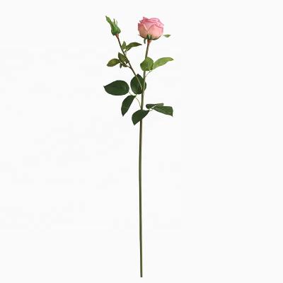 China Beautiful Colorful Artificial Flower FL1018 Real Touch Rose Spray Cheap Loose Galaxy Red Rose Rose Artificial For Wedding Home Decoration for sale