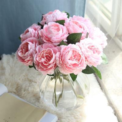 China Beautiful Artificial Flower FL2007 Artificial Flowers Wholesale Colorful Peony Artificial Flower Wedding Arrangement Silk Flower For Home Decor for sale