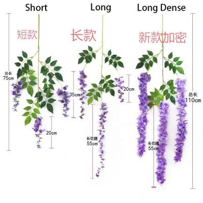 China Wholesale Beautiful Colorful Artificial Flower FL2801 Wedding Arch Hanging Decorative Wisteria Garland Vine Silk Artificial Flower Wisteria Fake Flower for sale