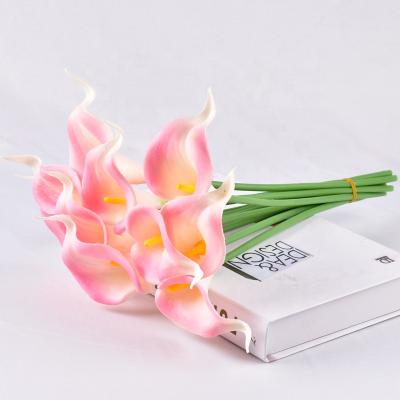 China FL3402 Touch Decor Calla Lily Natural Hot Selling Artificial Flower PU Mini Real Artificial Flowers Home Decorative Touch for sale