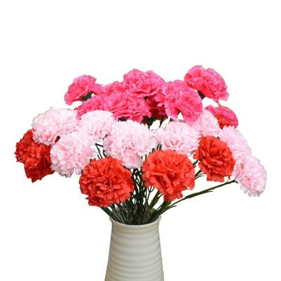 China Wholesale Quality Natural Hot Touch Carnation Silk Flower Artificial Flowers FL3603 Real Touch For Mother's Day Gifts for sale