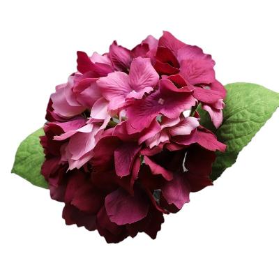 China Touch FL4801 Natural Hot Selling Artificial Hydrangea For Wedding Home Decor Plastic Stem Artificial Flower Colorful Silk Hydrangea for sale