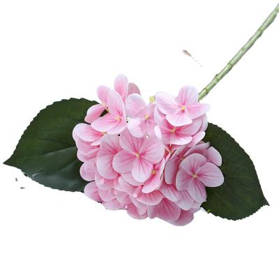 China Touch FL4802 Natural Hot Selling Artificial Hydrangea For Wedding Home Decor Plastic Stem Artificial Flower Colorful Silk Hydrangea for sale