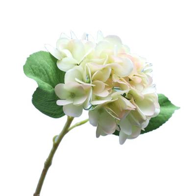 China FL4803 Touch Natural High Quality Artificial Flowers One Stem Hydrangea For Home Wedding Decoration for sale