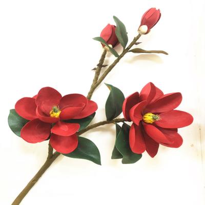 China Factory Direct Selling FL5002 Natural Touch Artificial Flowers Branches Single Stem Real Touch Flower Silk Magnolia For Centerpieces Layouts for sale