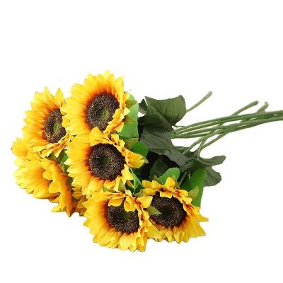 China Wholesale 20 Heads Natural Sunflower Bouquet Manufacturer Touch FL5201 Artificial Flower For Home Decor Sun Flower for sale