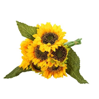 China FL5202 Natural Artificial Touch Sunflower Suppliers Supply Handmade Wedding Sun Flower Natural Touch Bright Colors in Bulk for sale