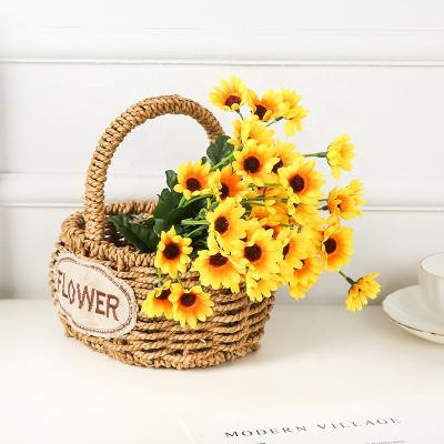 China Manufacturer Wholesale 24 Heads Natural Sunflower Bouquet Touch FL5203 Artificial Flower For Home Decor Sun Flower for sale