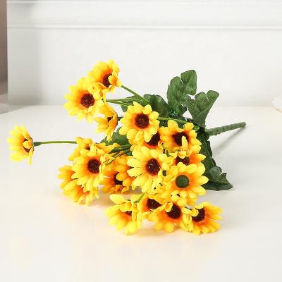 China FL5203 24 Touch Heads Sunflower Silk Branch Natural High Quality Wholesale Artificial Flowers for sale