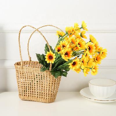 China Manufacturer Wholesale 24 Heads Natural Sunflower Bouquet Touch FL5205 Artificial Flower For Home Decor Sun Flower for sale